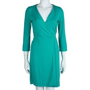 DVF Kelly green wrap dress